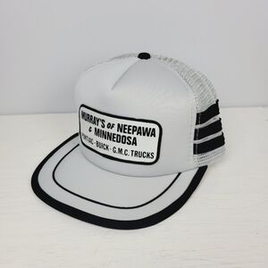 Mens Hat Vintage Striped Mesh Snapback Grey And Black Buick Pontiac Gmc
